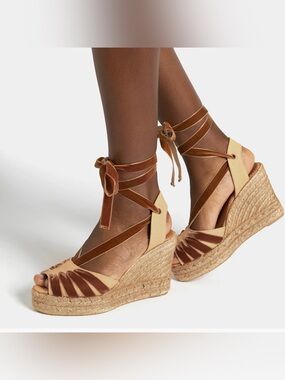 Penelope Chilvers Catalina Dali Espadrille Honey Gold Size 10
